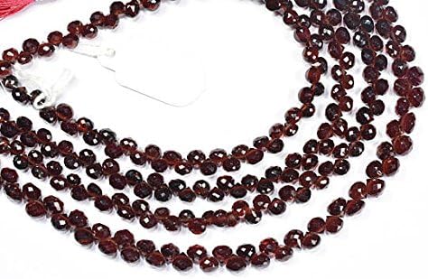 13 inch natural beads strand of 4-5mm faceted onion mozambique garnet gemstone briolletes beads for DIY jewelry - necklace, bracelet, earring, ring.