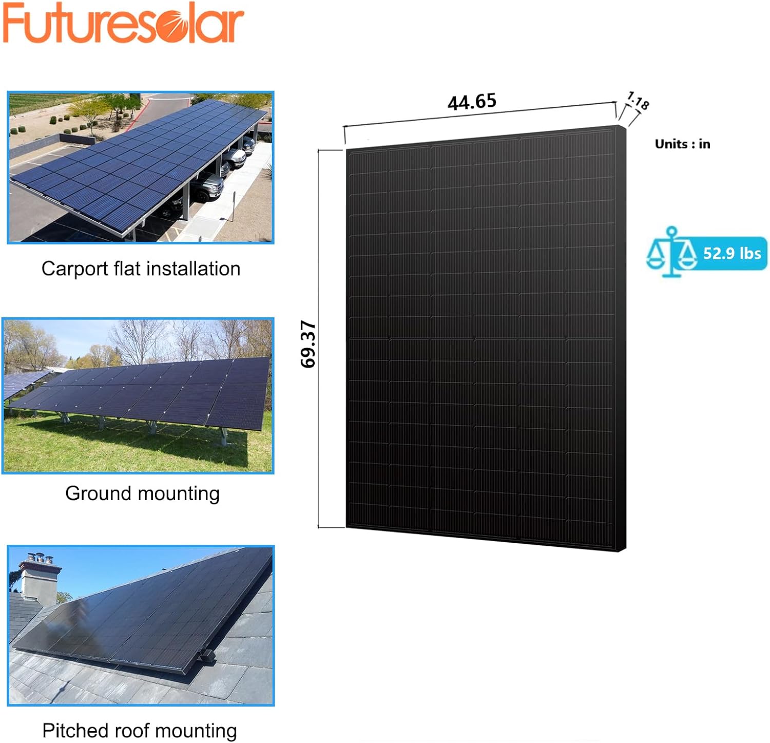 2PCS 445 Watt Total 890W Solar Panels 12/24Volt Bifacial Solar Panel kit High Efficiency for RooftopPortable Power Station Farm Yacht and Other OffGrid Applications