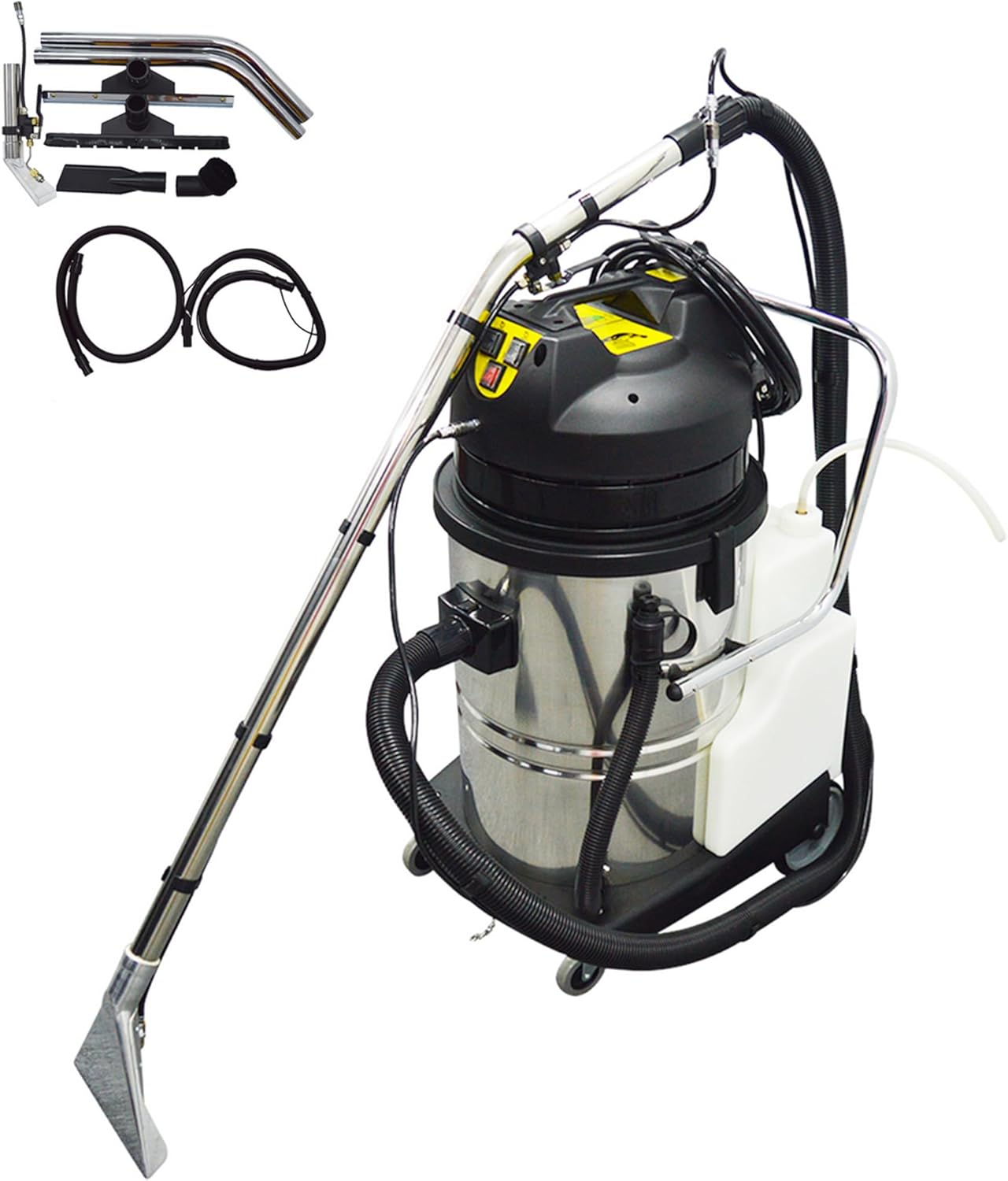 Commercial Carpet Cleaner 80L/21Gal Heavy-Duty 3 in 1 Extractor Machine (Spray,Vacuum,Wash) for Hotel/Office with 23ft Cord & Steel Drum 2000W 110V