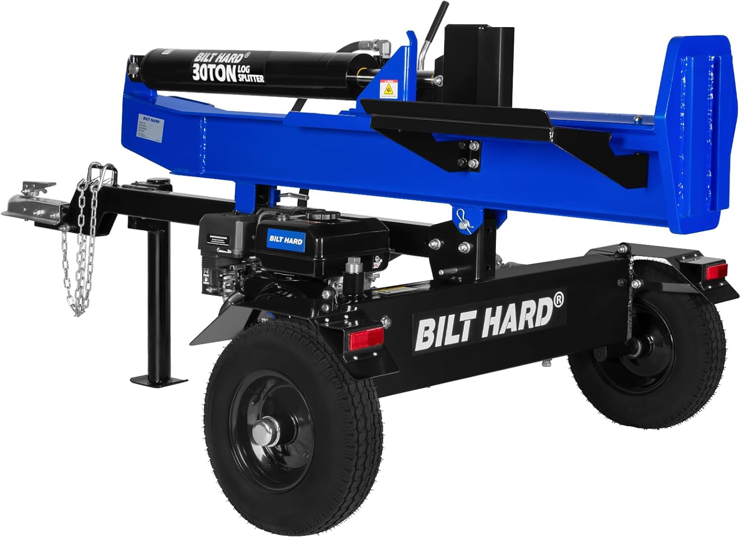 BILT HARD Full Beam 30-Ton Horizontal/Vertical Gas Powered Hydraulic Log Splitter with 223cc OHV Engine, 2