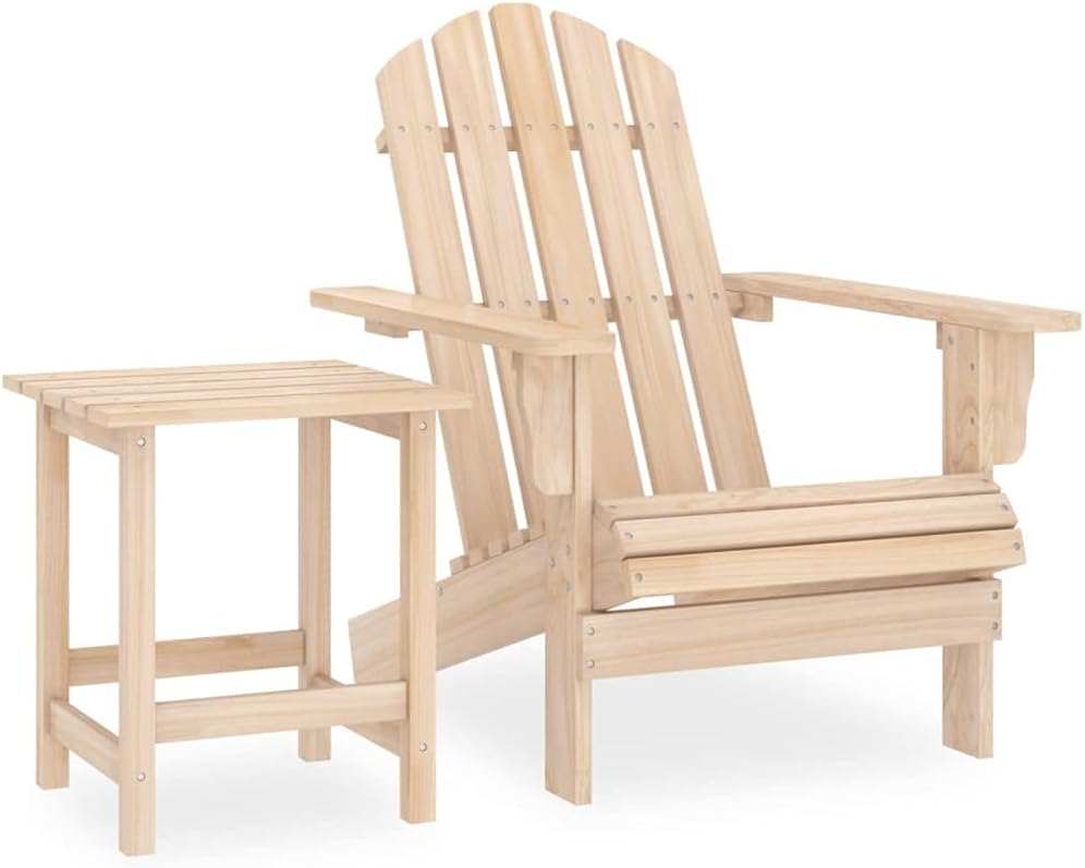 Furniture Sets Patio Adirondack Chair with Table Solid Fir Wood,Comfortable Adirondack Chair and Table Set for Outdoor Relaxation Garden Conversation Sets
