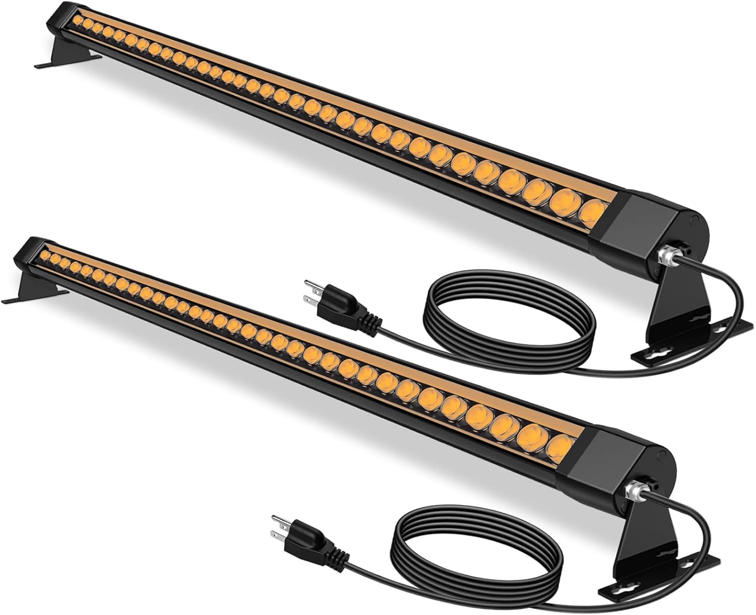 72W Outdoor Wall Washer Light, 4FT 2700K Warm White LED Wall Washer Lights, 120V IP67 Waterproof LED Light Bar for Outdoor, Plug-in (2 Pack)