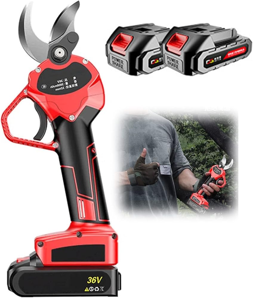 Cordless Electric Pruning Shears with 1.6 Inch Cutting Diameter Power Pruner Rechargeable, Electric Pruners for Tree Branch Flowering Bushes (2 X 2Ah