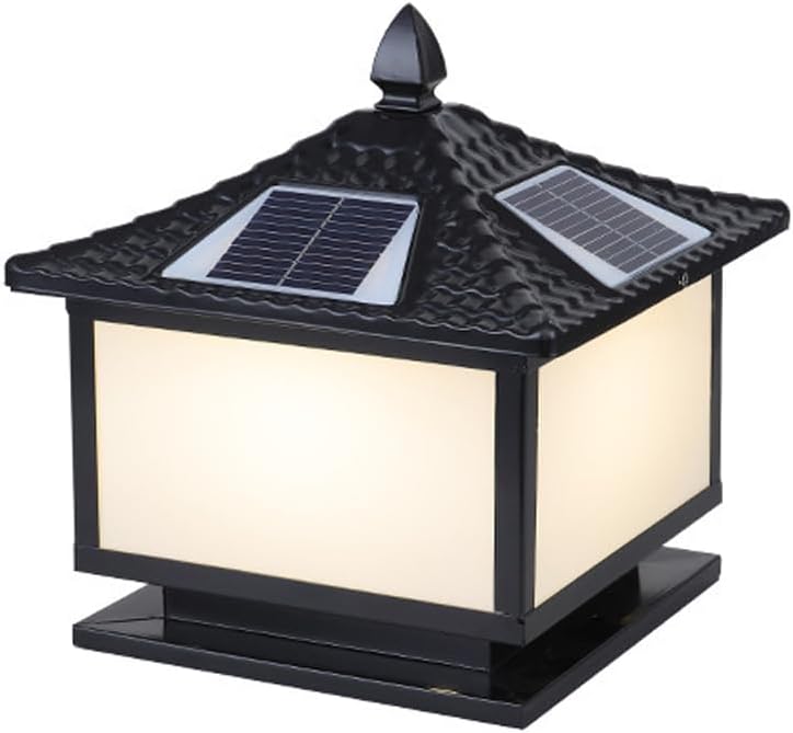 Solar Post Cap Lamp, Villa Courtyard Column Lamps Lantern, Vintage Exterior Waterproof Garden Wall Stigma Lamps, Gate Pillar Lights, Entrance Landscape Lighting Fixtures, for Patio Porch