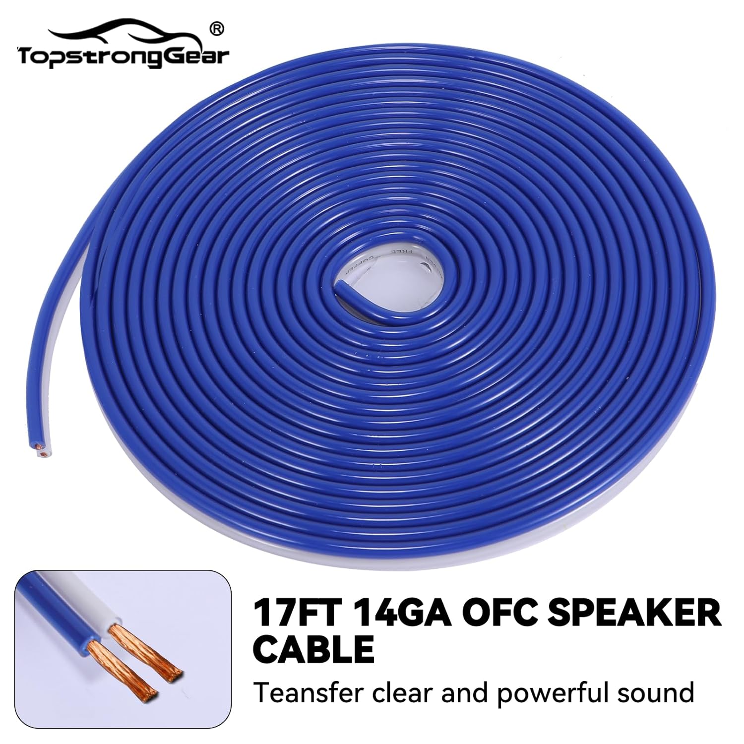 TOPSTRONGGEAR 4 Gauge OFC Amp Kit Car Audio Amplifier Wiring Install Kit with RCA Cables, 150A Fuse, 17FT Power Cable – 4 OFC Complete Subwoofer Installation Kit for Car, Truck, Marine Stereo Systems