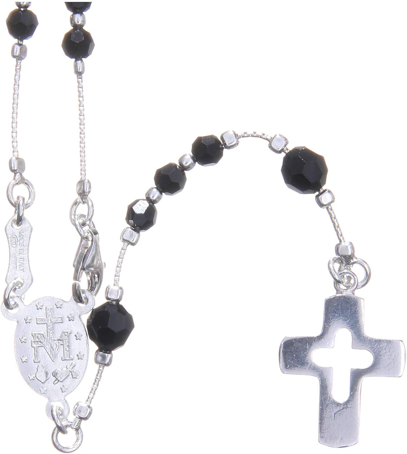 Rosary Beads in 925 Silver and Crystal Grains Measuring 4mm