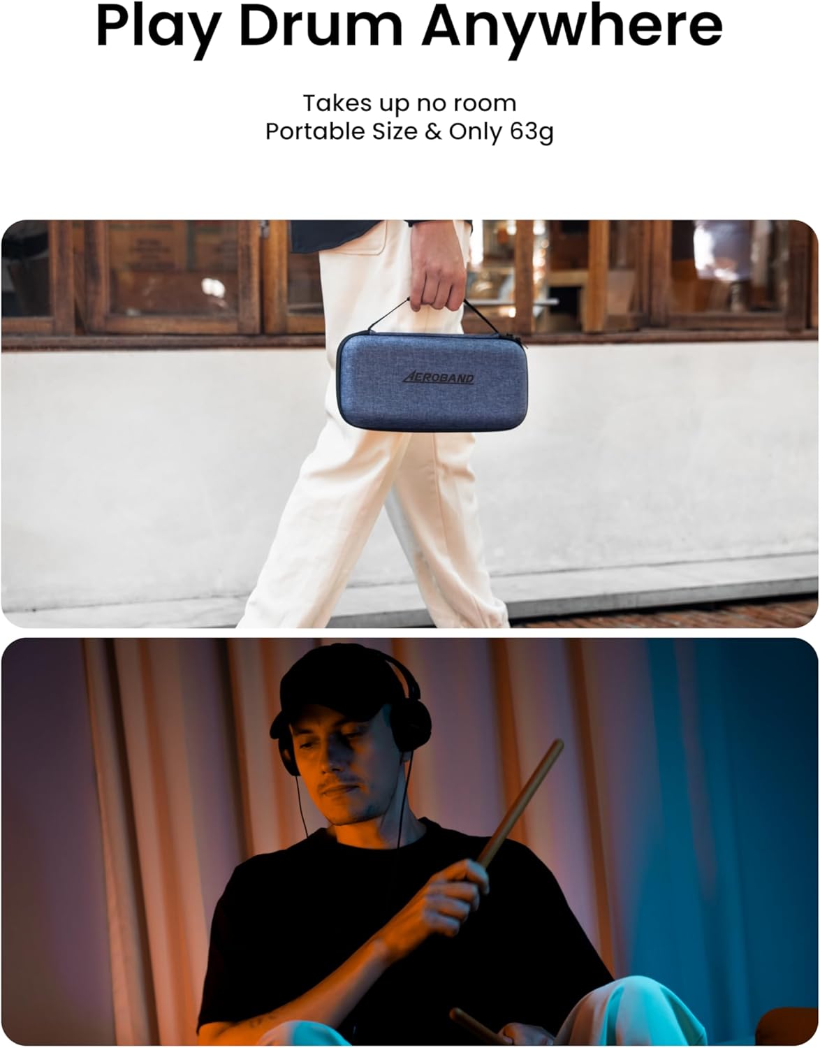 AeroBand Electronic Drum Set PocketDrum2 MAX 2025, Air Drum Sticks & Pedals & Bluetooth Adapter, Play Drum Anywhere Anytime, 8 Tones and USB Midi Teens Adult Drummer Gift (Earphone Included)