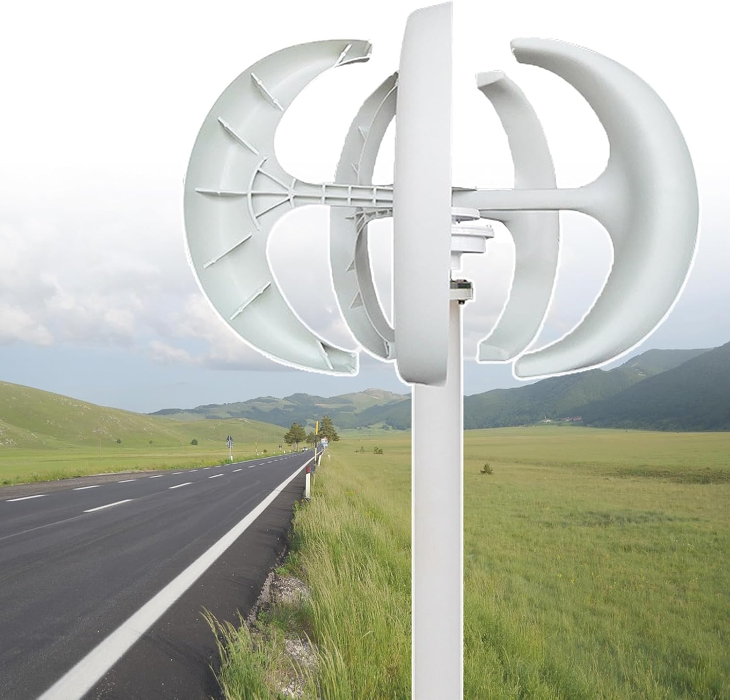 500W Vertical Wind Turbine Generator Kit,12V/24V Wind Turbine,5 Blades Windmill,for Home, Factory, Street Lighting,12V