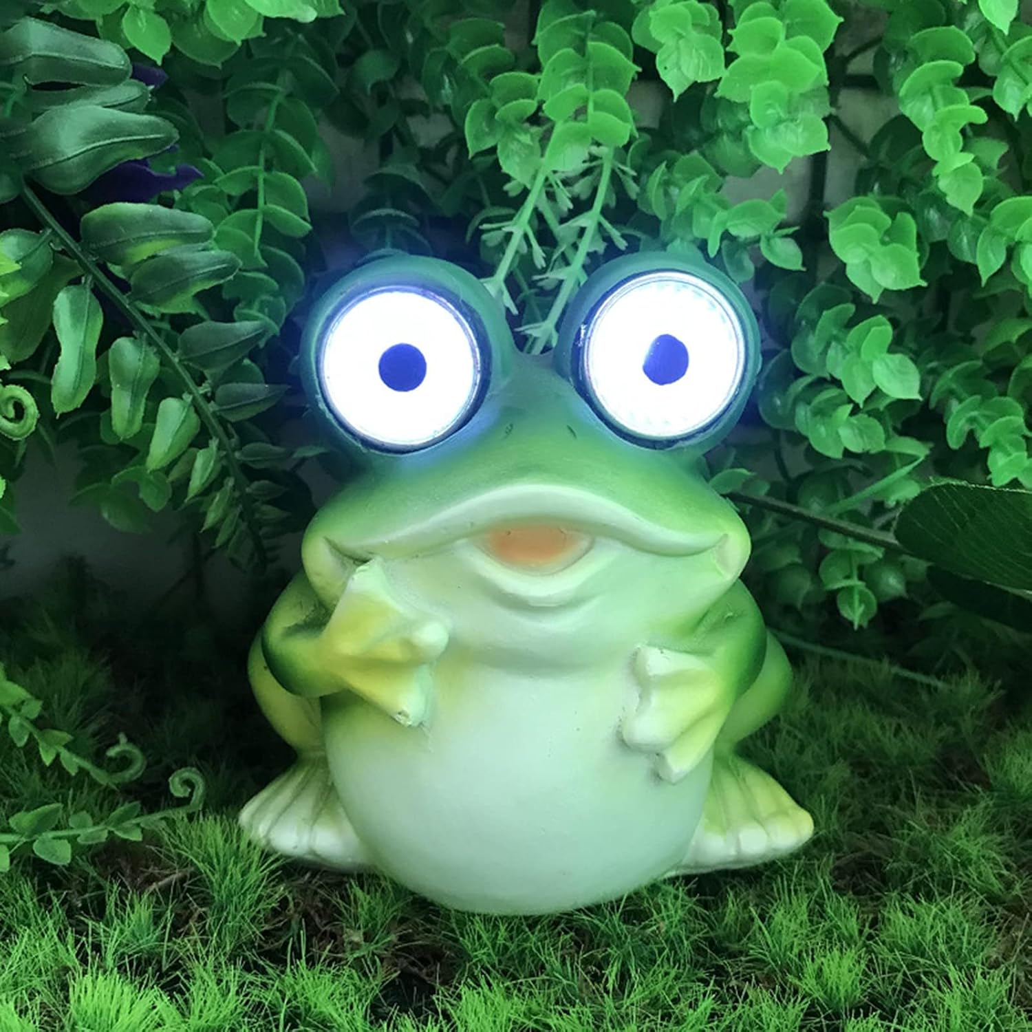 Garden Ornament, Frog Figurine, Solar Powered Outdoor Lights, Waterproof Resin Garden Statue for Yard Lawn Decoration Gift Gift