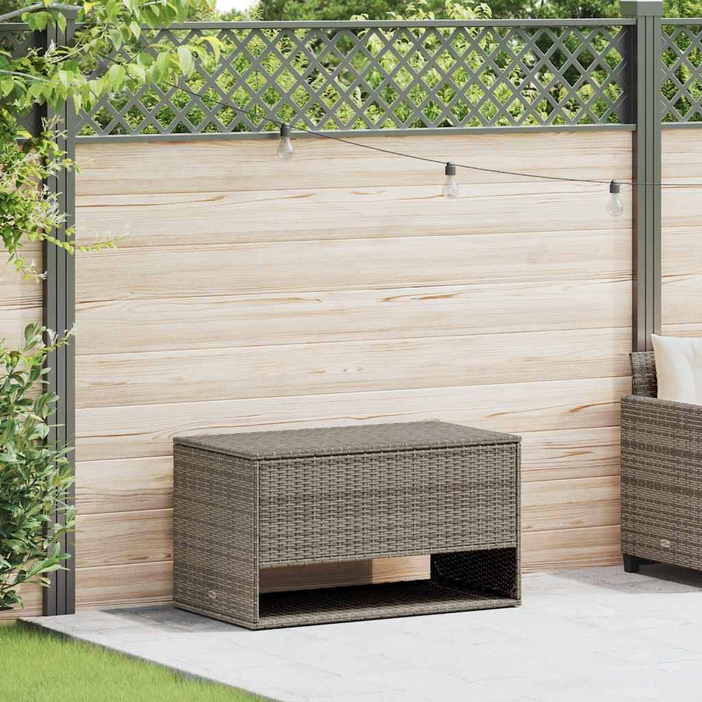 Grey PE Rattan Cushion Box, Powder-Coated Steel Frame, 39.4x21.7x21.9 inch, Outdoor Storage, Deck Box for Patio, Garden, Poolside Organization