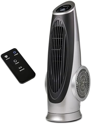 OVENTE Oscillating Tower Fan with Remote Control, 3-Speed LCD Panel & 8H Timer, 30.5