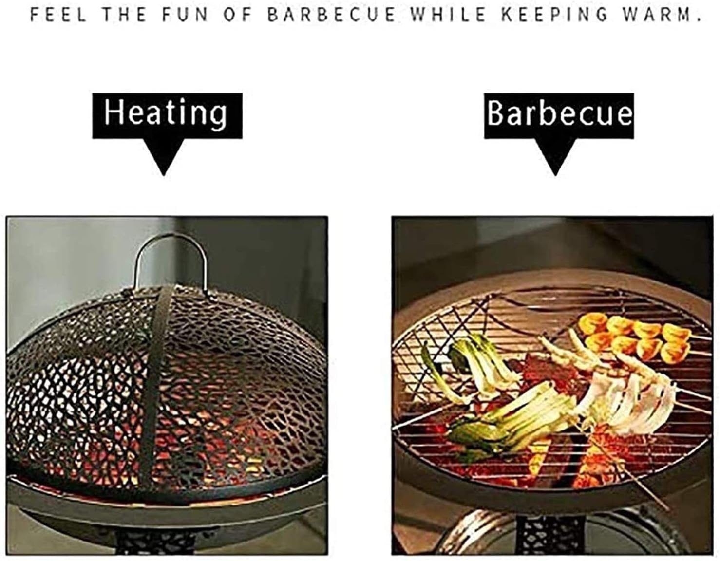 Outdoor Fire Pits, Portable Bonfire FirePits for Outside Wood Burning with Spark Screen and Fireplace Poker, Suitable for Backyard Garden Patio Bonfire Heating, Camping and BBQ