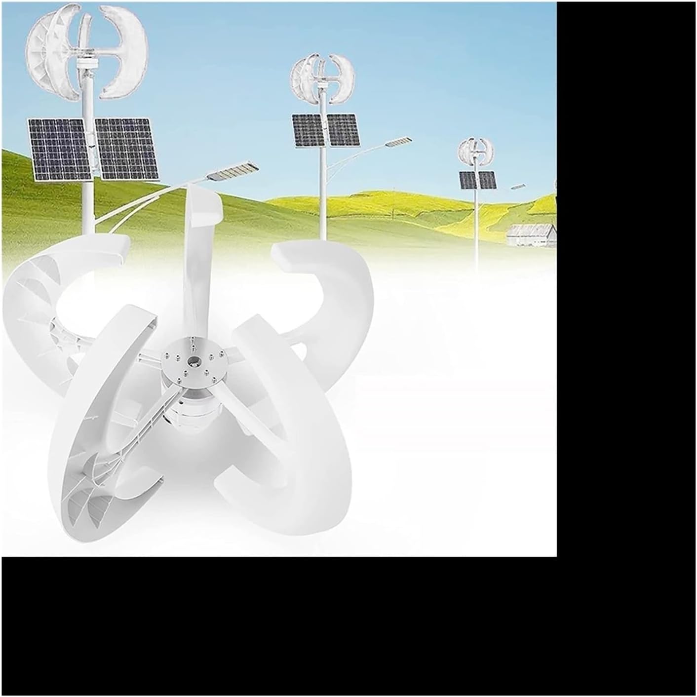 Wind Turbine Generator, 1000W Wind Turbine 12v 24v Vertical Axis Wind Turbine Small Windmill Free Energy Band MPPT Charge Controller For Home for Marine, RV, Home(Blue,WITH MPPT SET_24V)