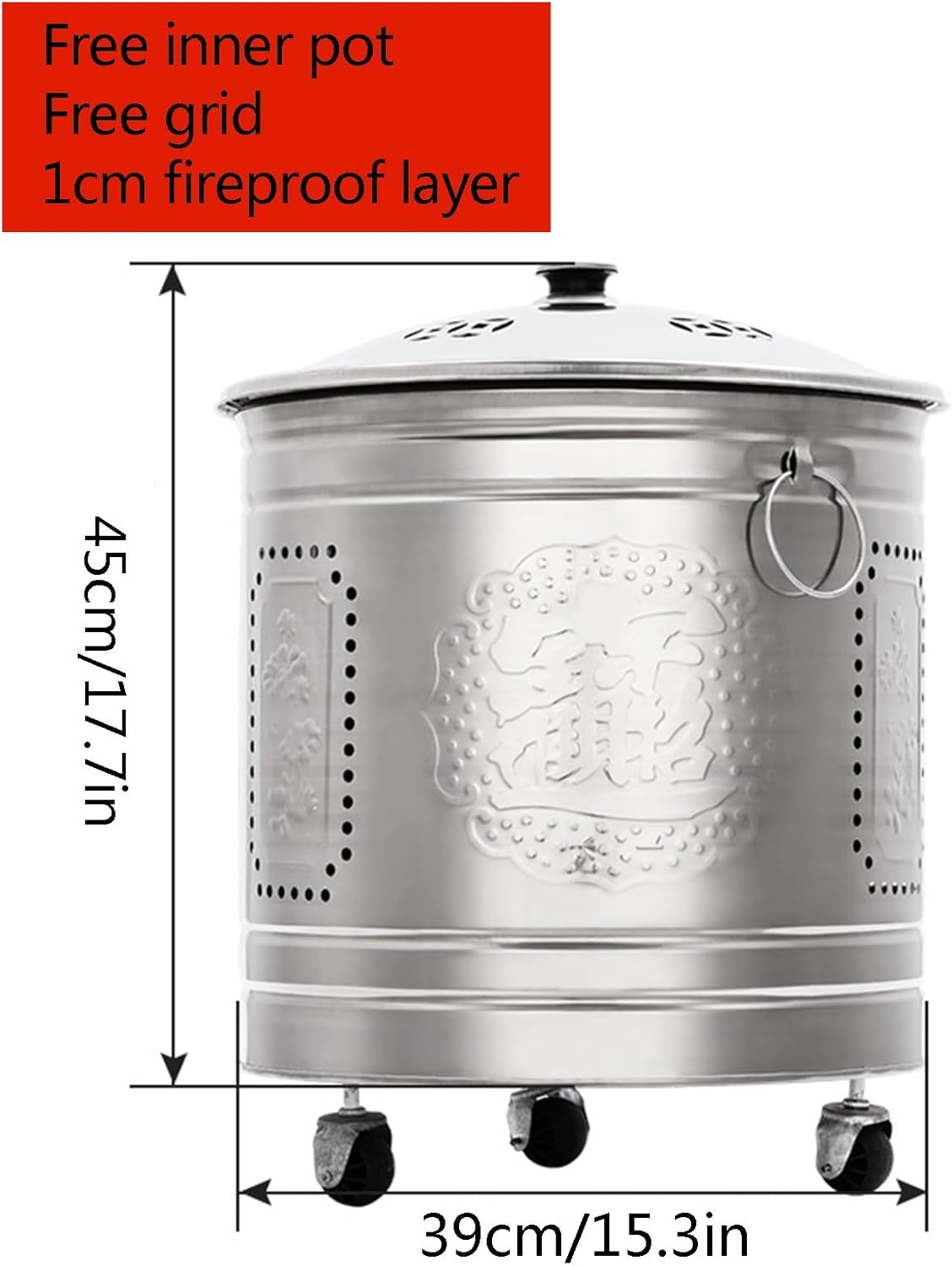 Stainless Steel Outdoor Smokeless Incineration Barrel for Paper, Leaf, Trash - Garden Burn Barrel & Fire Pit