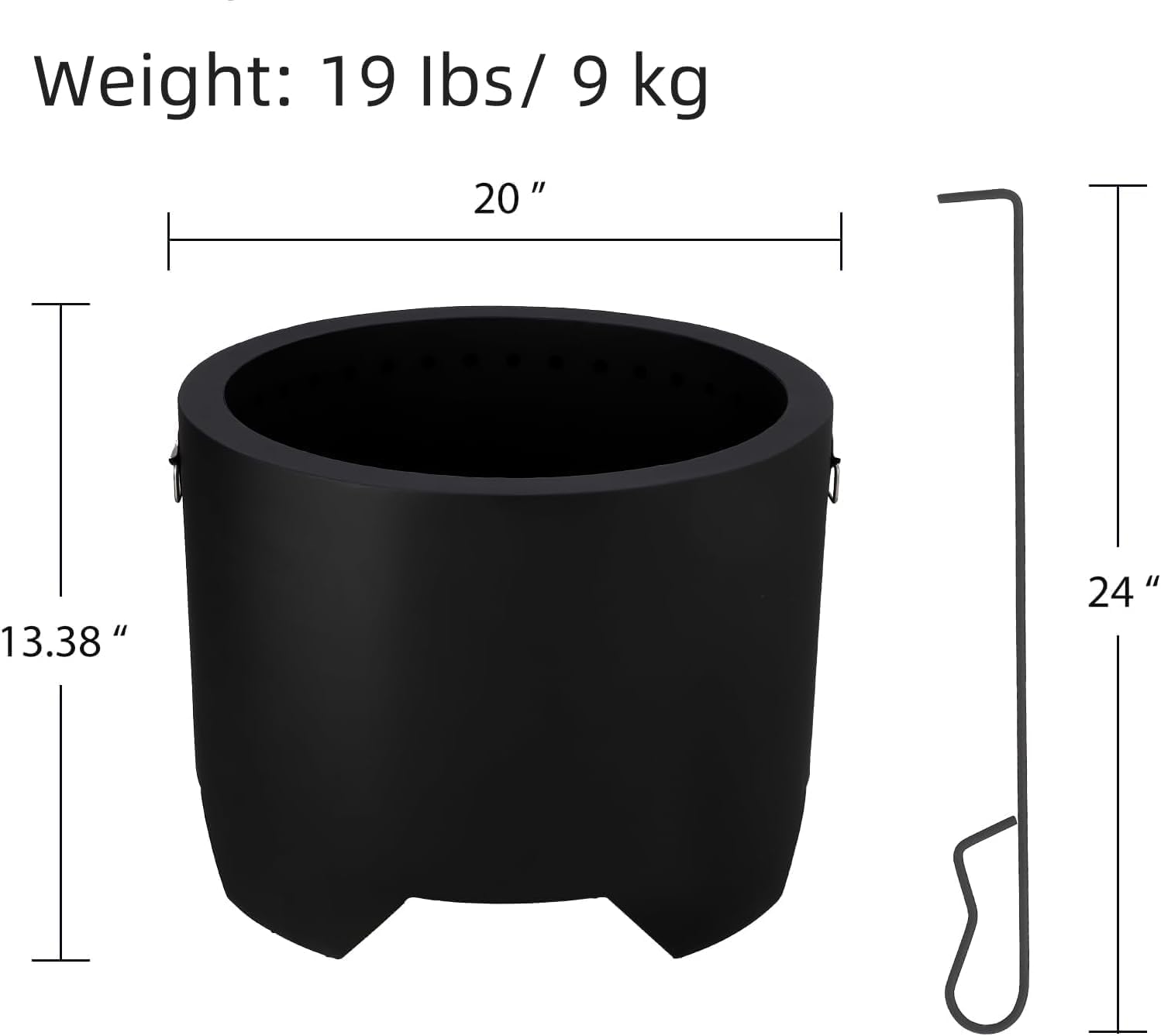 20 Inch Smokeless Fire Pit with Ash Pan - Portable Outdoor Wood Burning Fireplace, Lightweight 19lbs Stainless Steel for Backyard, Patio & Camping