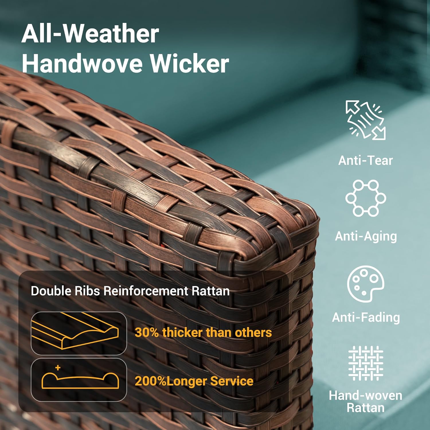 7 Pieces Patio Furniture Set with 44