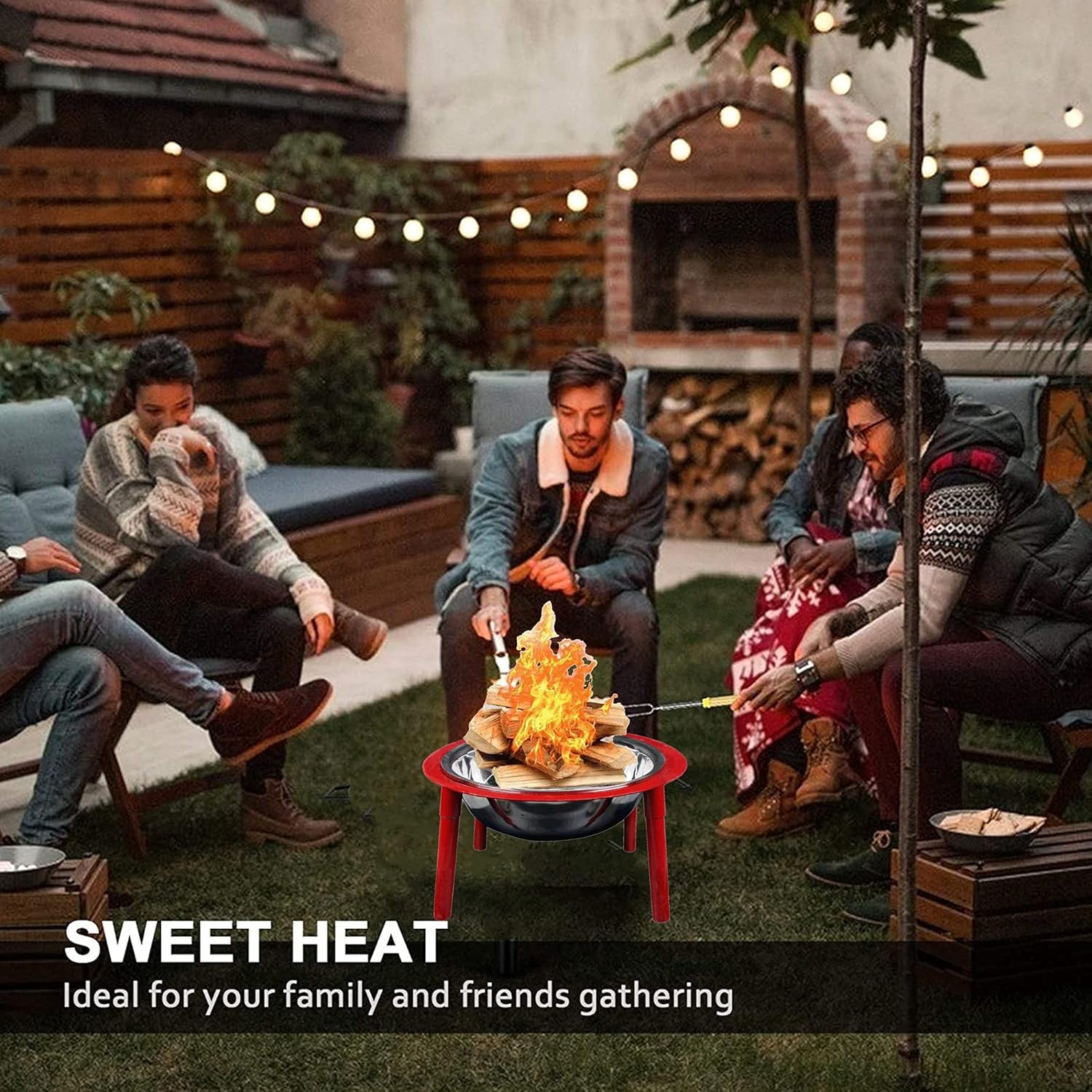 Outdoor Fire Pits & Bowls, Multifunctional Wood Burning Firepits Bowl Fireplace, BBQ Grill, Patio Heater, Portable Foot Warmer Carbon Stove for Outdoor/Indoor