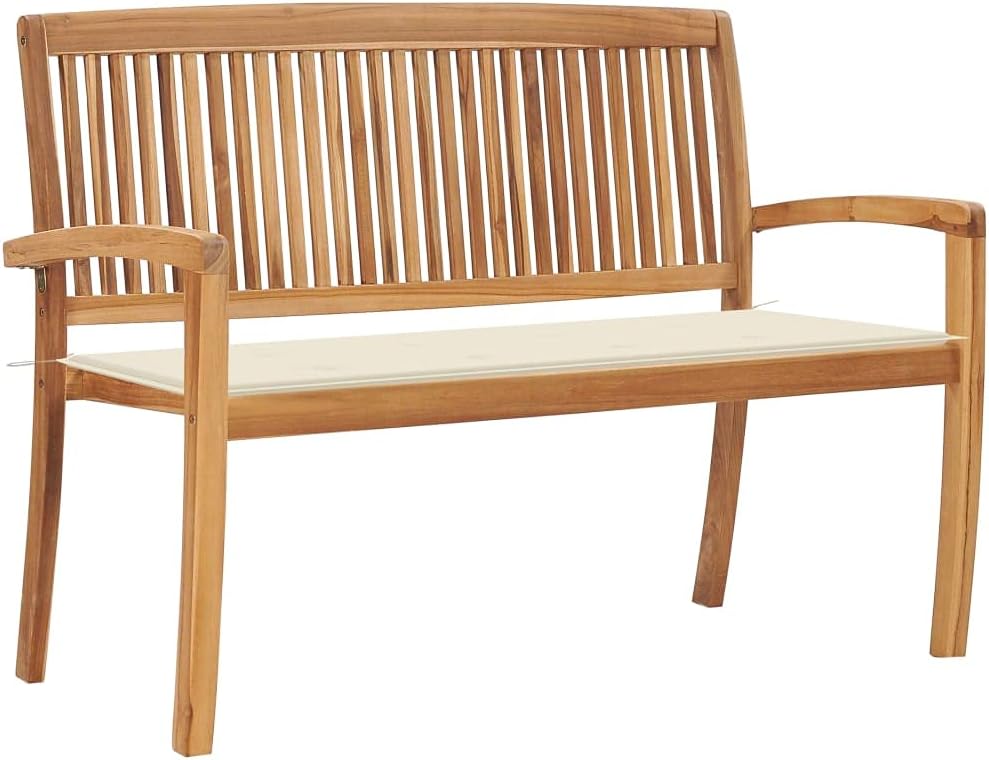Stacking Patio Bench with Cushion 50.6