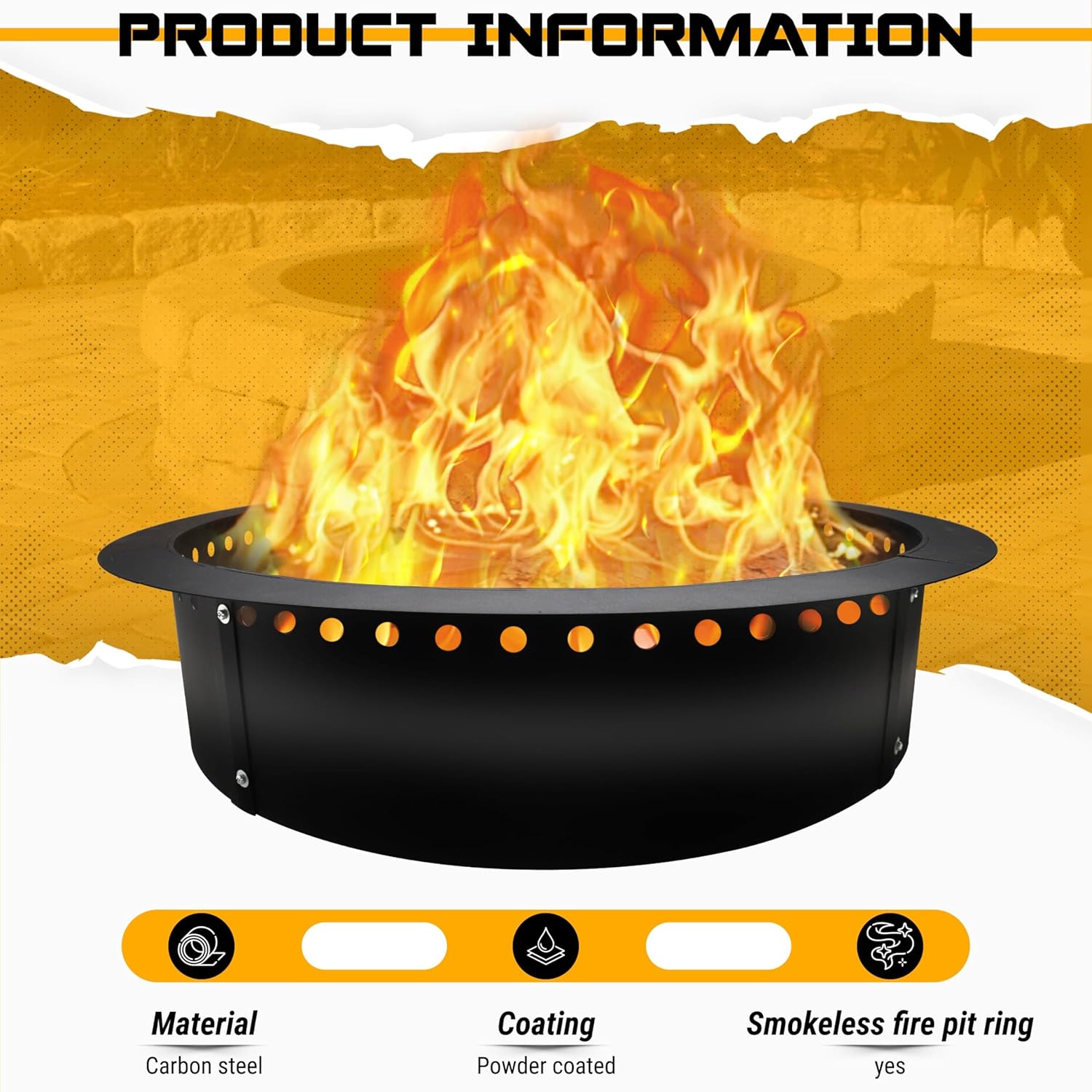 FEBTECH Fire Pit Ring Smokeless - 45