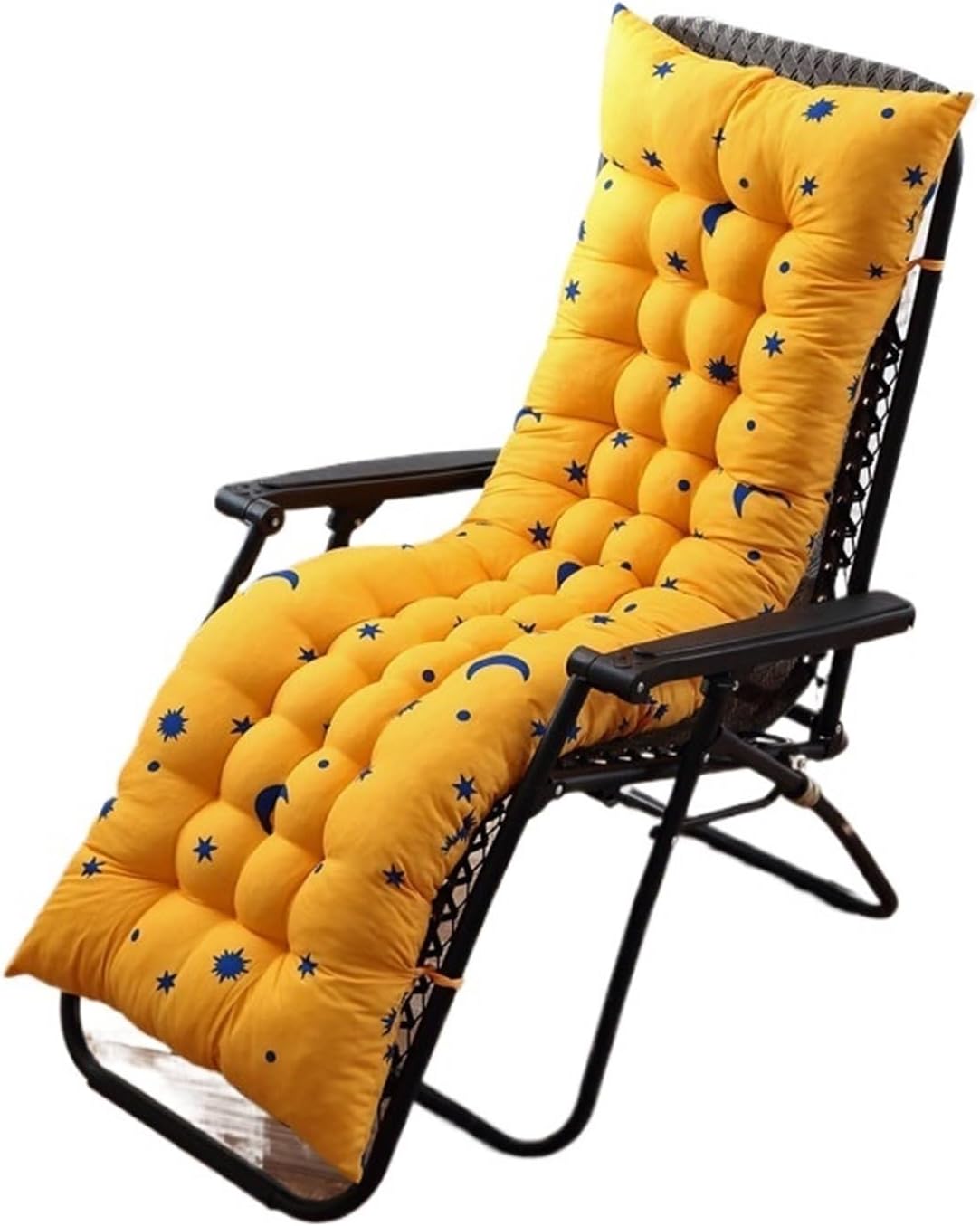 Recliner Cushion for Deckchair Soft Rocking Chair Cushion Long Garden Bench Pad Multi Size Options Yellow 53x155cm Comfortable Outdoor Furniture Accessory