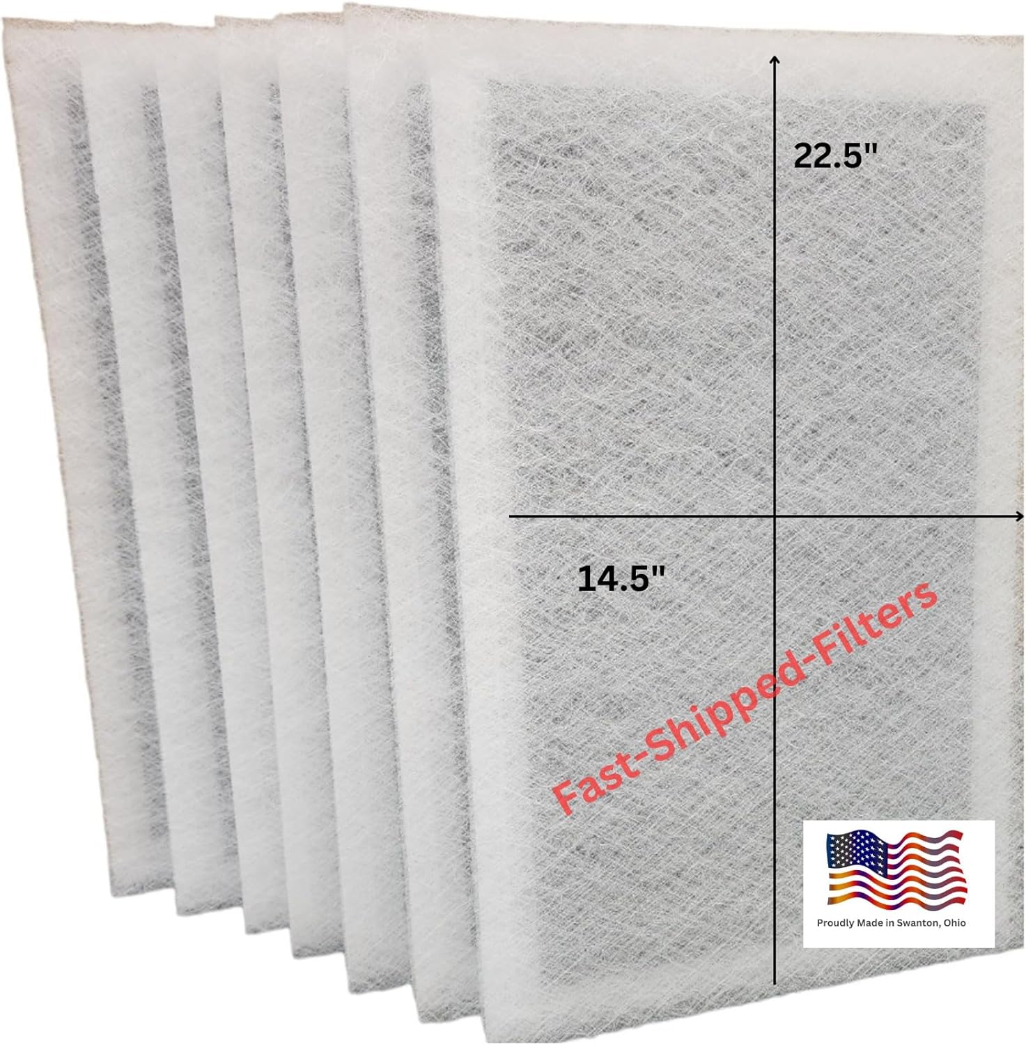 Fast-Shipped-Filters 7 Pack 16x25 Replacement Filter Pads Designed to Fit with Dynamic Air Cleaner 16x25 Refill White