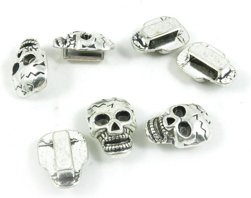 380 Pieces Antique Silver Tone Jewelry Making Charms Findings Fashion Wholesale Supplies Pendant Lots Bulk Supply SC2506 Skull Loose Beads