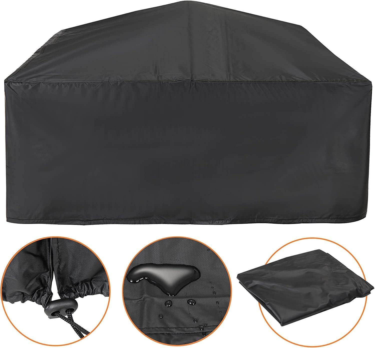 Outdoor Fire Pit,3 in 1 Outdoor Metal Fire Pit Square Stove Brazier Patio Heater Square able Garden Patio Heater Ice Pit with Waterproof Cover