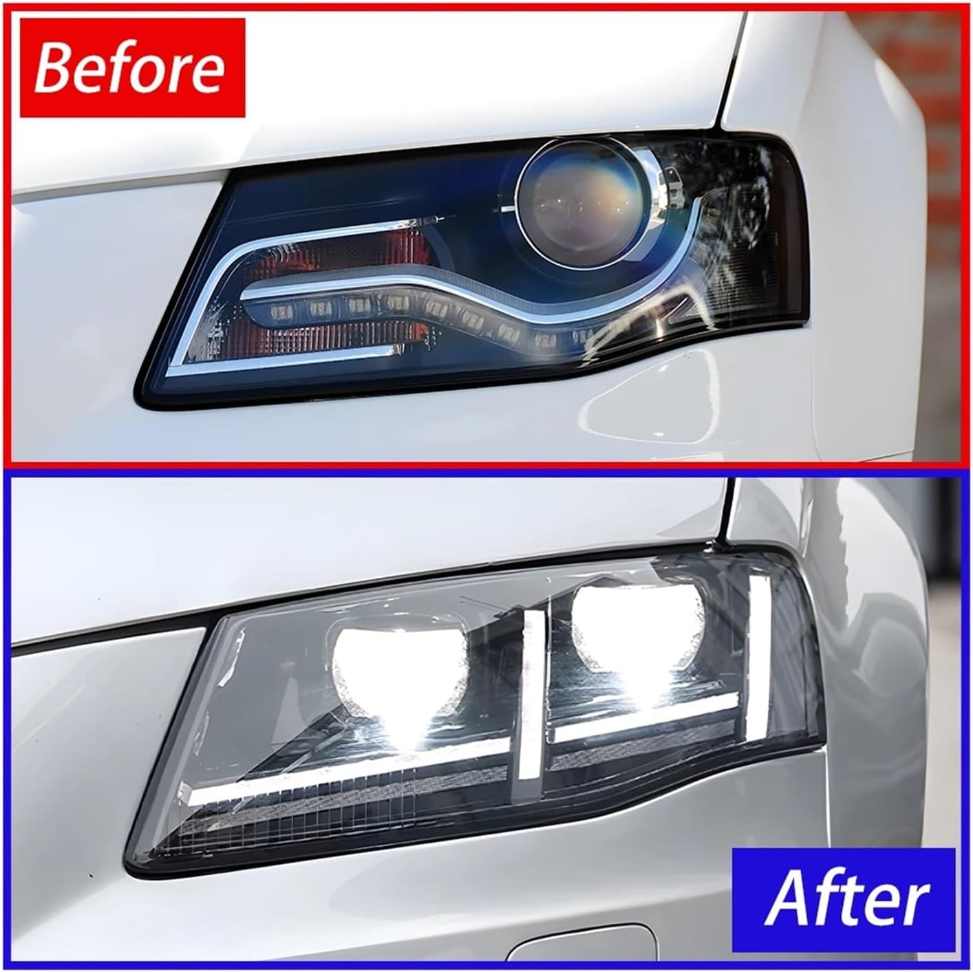 Compatible For Audi A4 A4L RS4 S4 B8 2009-2012 Car Headlights Assembly Upgrade Plug Play LED Projector Lens Accessories