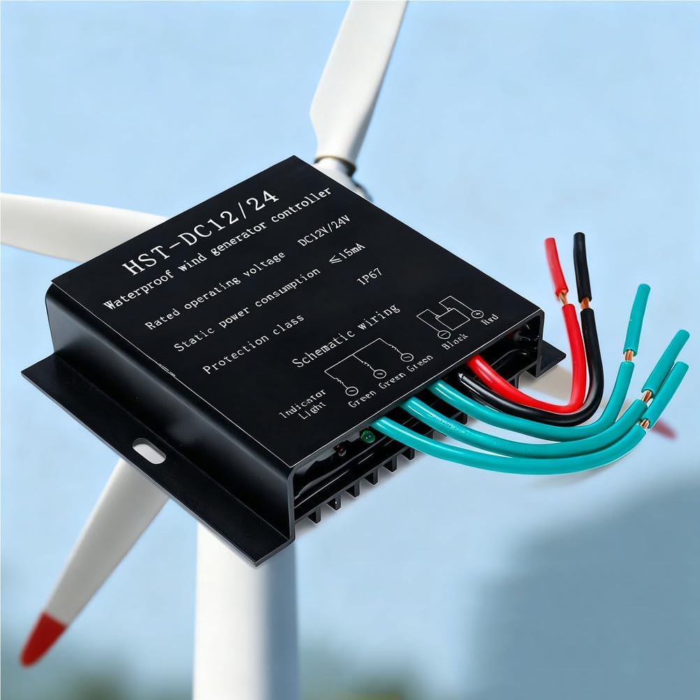 12V-Waterproof Wind Power Controller 10000W 12V 24V 48V MPPT Wind Controller Regulator Battery Charge Controller Applicable to Wind Turbines and Batteries,12V