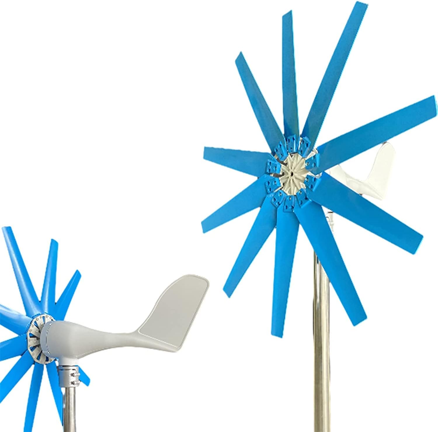 Horizontal Wind Generator 10000 W, 10 Blades 12 V 24 V 48 V Wind Power Systems Generator Easy Installation with Generator Controller for Home Or Camping