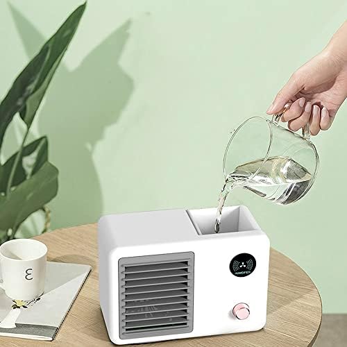 Portable Air Conditioner with 3 Speeds, 480ML Evaporative Air Cooler & 7 Colors Light, Room Camping Car Office (Color : Green)