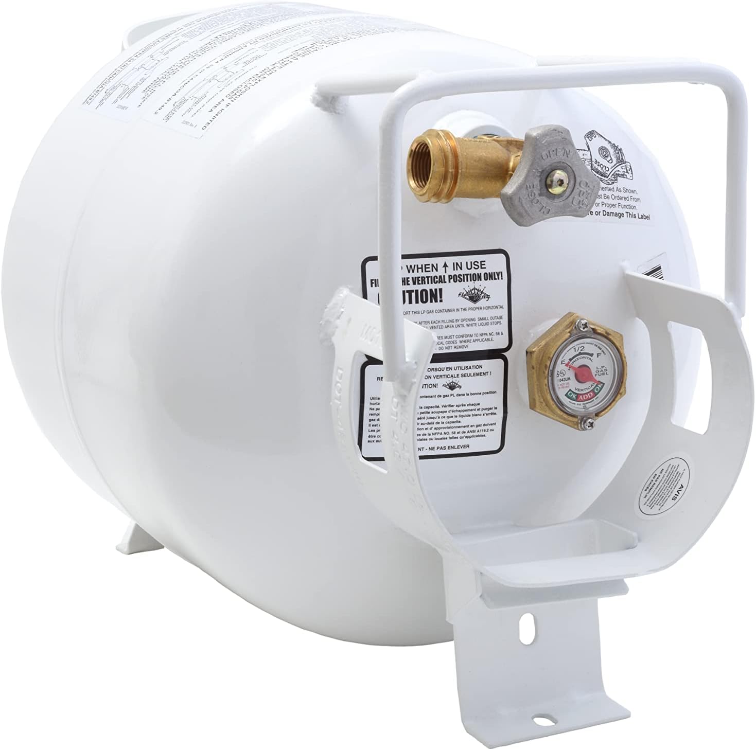 Flame King YSN201HZL 20-LB Steel Horizontal Propane Tank Cylinder for Fire Tables, Fire Pits, Patio Heaters, Barbeques, RVs, and Truck Campers