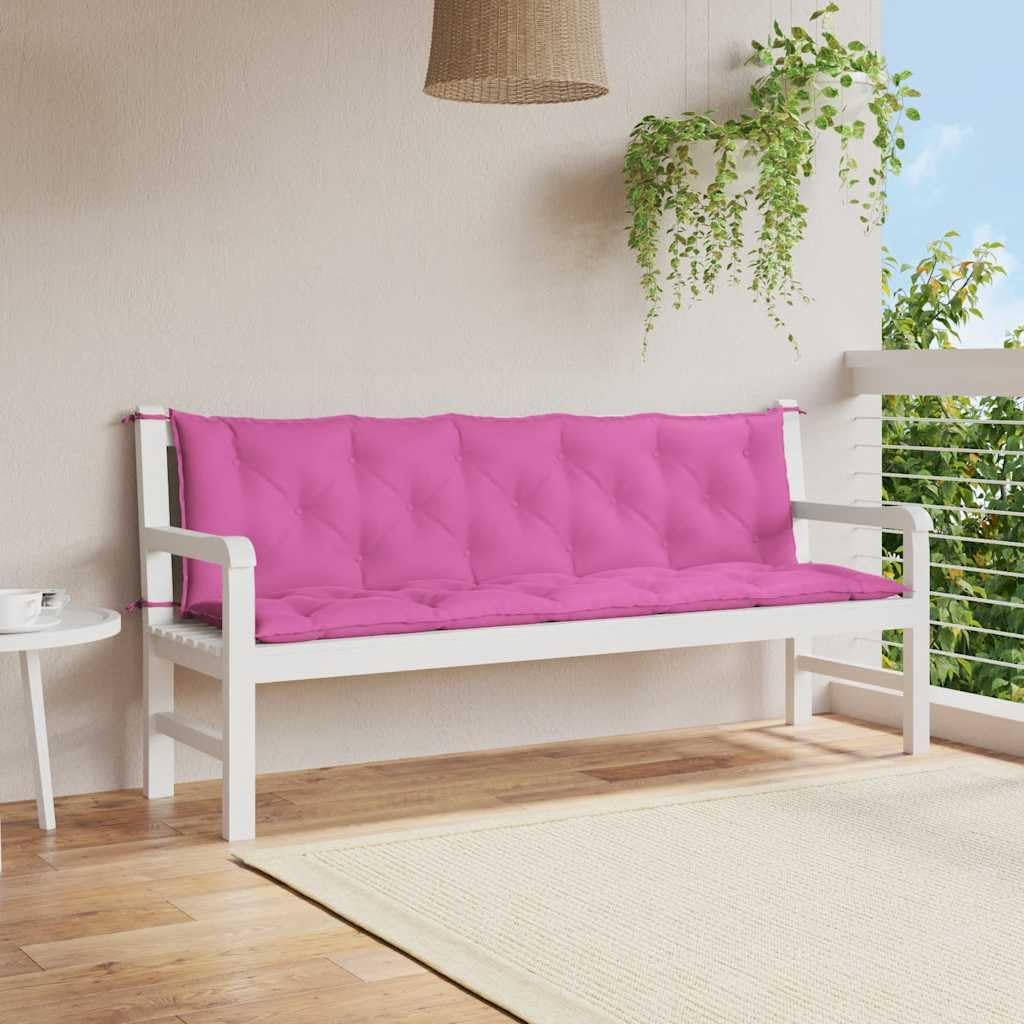 Garden Bench Cushions 2 pcs Pink Oxford Fabric Garden Furniture Accessory