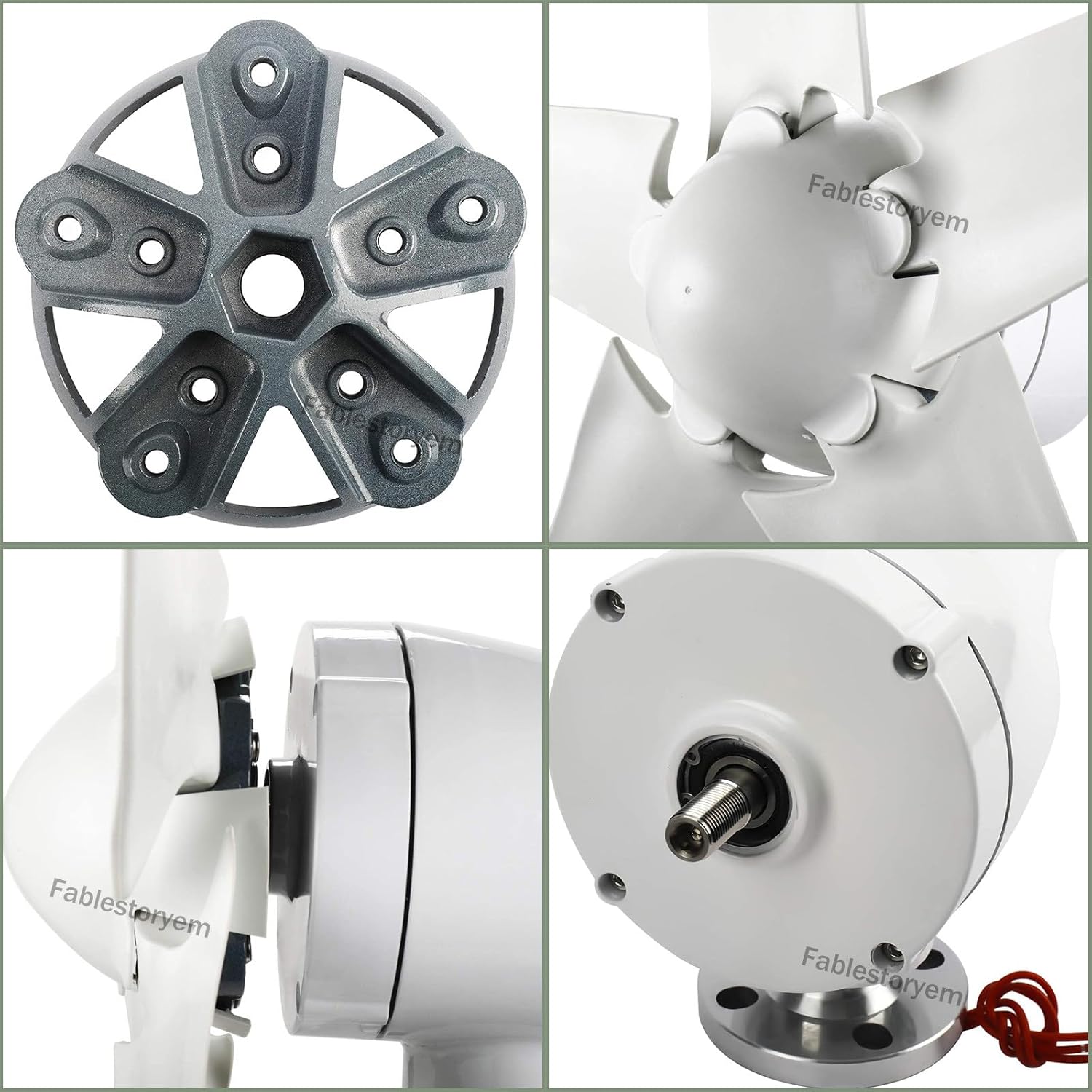 Wind Turbine Generator Kit 12000W 12V/24V/48V with 5 Blade & Charge Controller, Windmill Generator, 3 Phase AC Permanent Magnet Generator, Wind Power Generator for Marine, RV, Home,Blue-12V