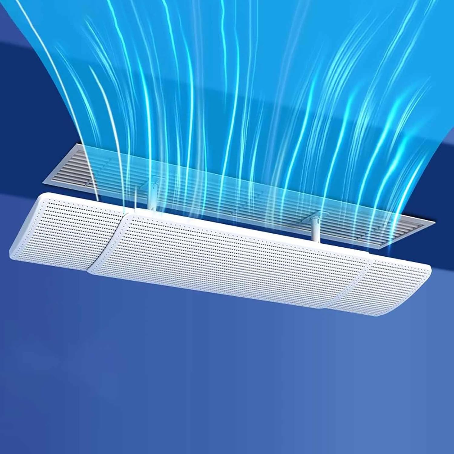 Adjustable AC Vent Deflector - Anti-Direct Blowing Air Conditioner Diverter for Wall & Ceiling, 47in/106cm Airflow Control, Energy Efficient Cooling Solution