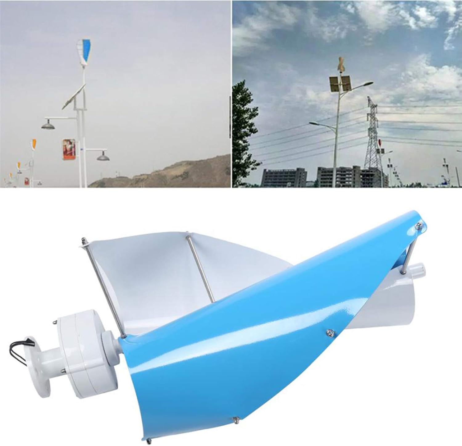 6000W Spiral Vertical-Shaft Medium Wind Generator,12V/24V/48V Wind Turbine Generator Windmill Kit,Suitable for Outdoor Street Lights,7000w,12V