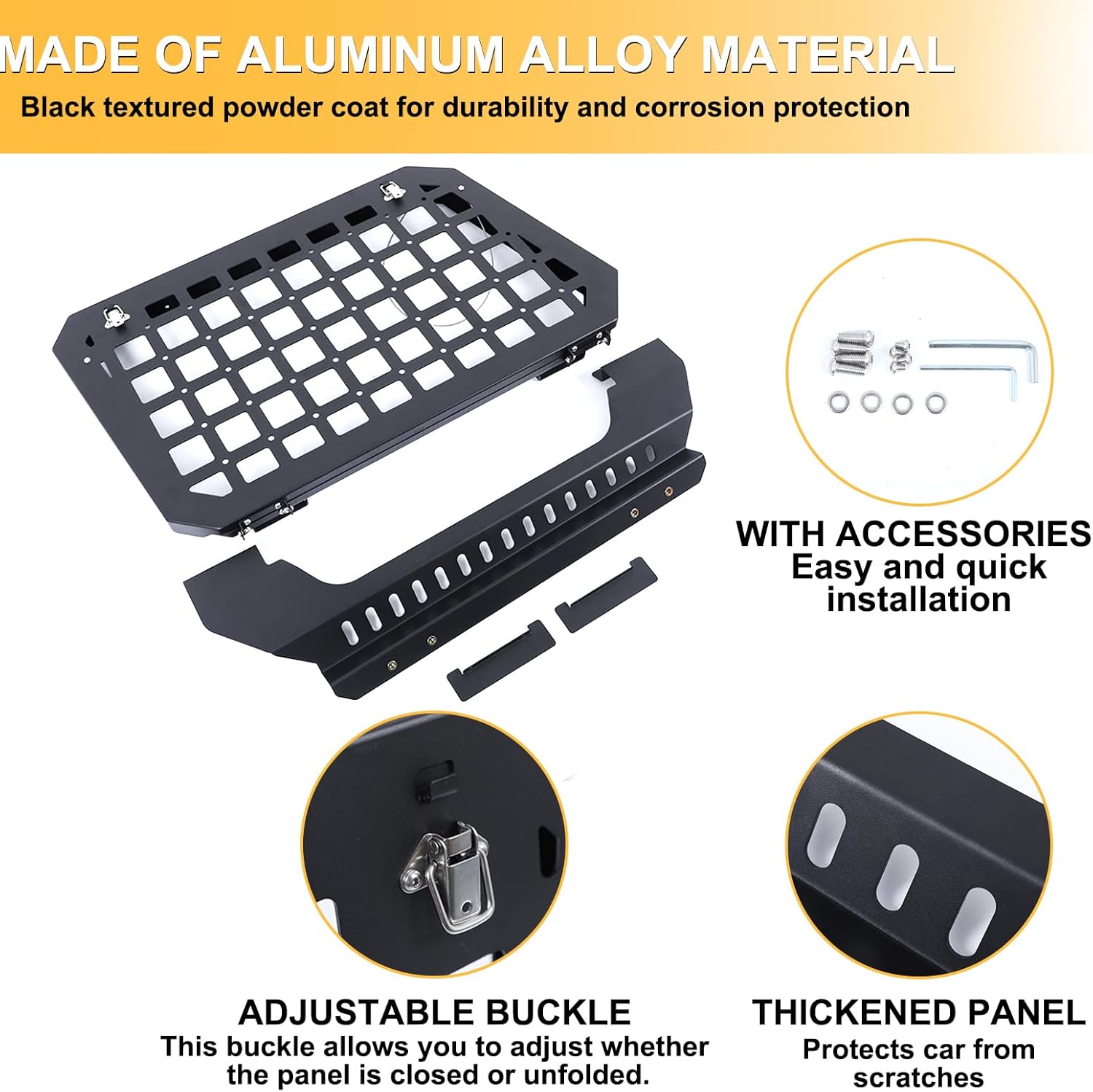 Rear Side Window Storage Molle Panel Compatible with Toyota Land Cruiser Prado 250 J250 LC250 2024 2025 Accessories, Rear Window Side Storage Rack Exterior Accessories (Left Side)