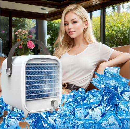 Portable Air Conditioners windowless,Air Cooler Cooling Fans,Swamp Cooler Personal Air Conditioner With Ice Boxes,Portable Ac Units For Rooms, Bedroom, Office, Rv And Camping White.