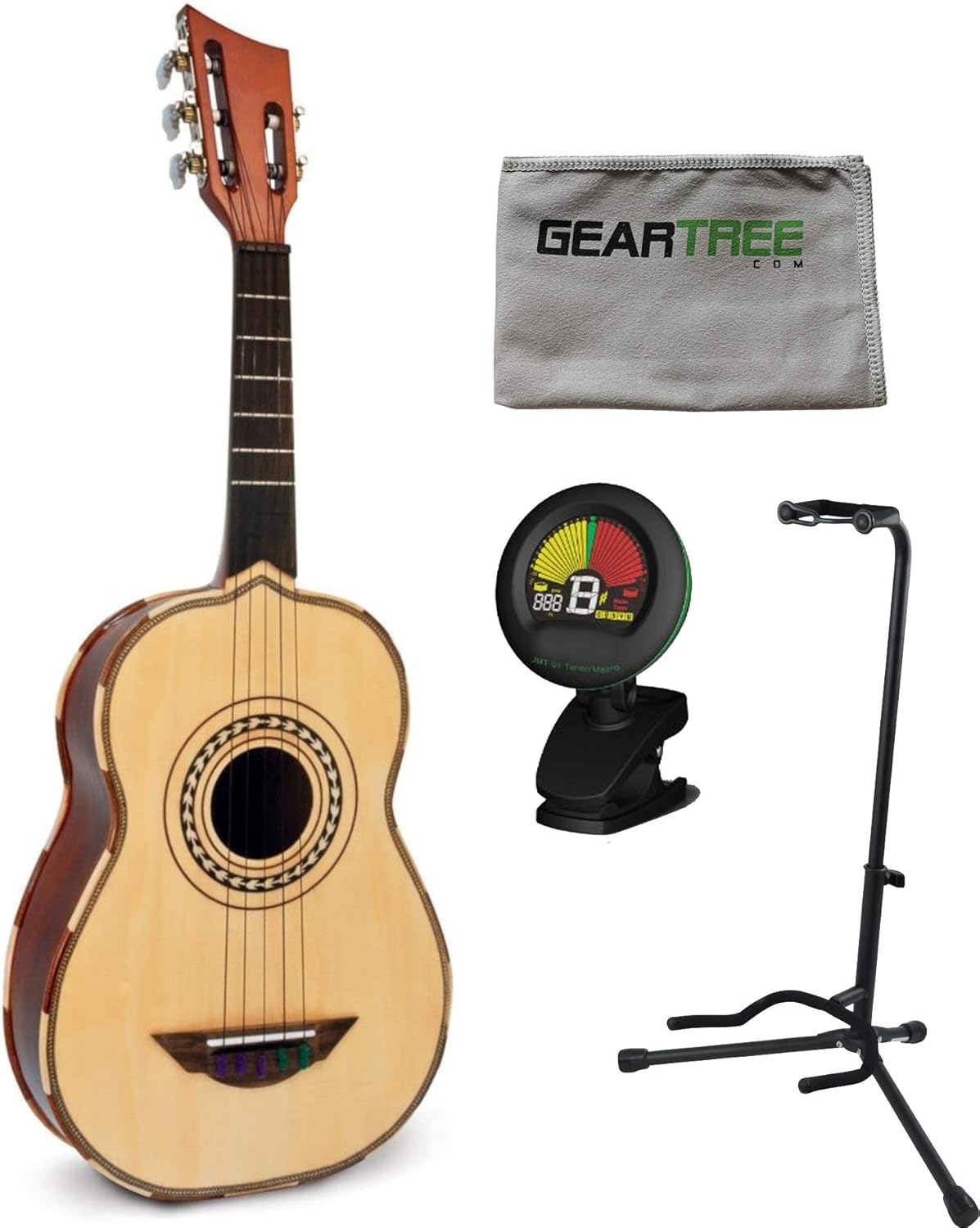 H. Jimenez El Quetzal LV2 Vihuela 5-String Acoustic w/Gig Bag, Tuner, Stand, and Cloth