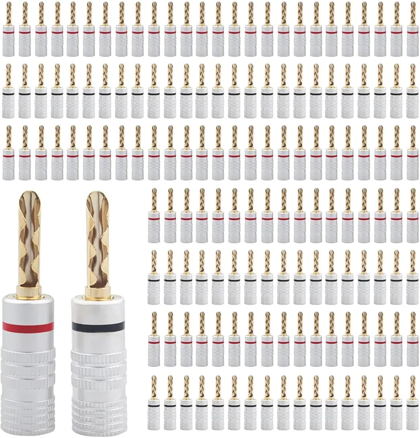 50Pcs/Lot Banana Plugs Connectors Audio Jack Wire Cable Screw Speaker Amplifier Connectors Plugs(50 Pieces)