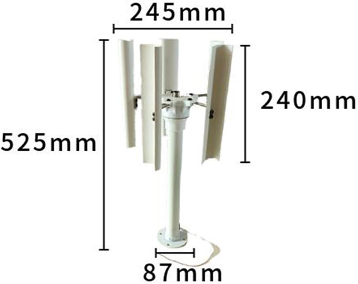 35W Vertical Axis Wind Turbine Model DIY 5 Blades Three Phase Permanent Magnet Brushless Generator Vertical Axis Breeze Portable Low Speed Outdoor Windmill