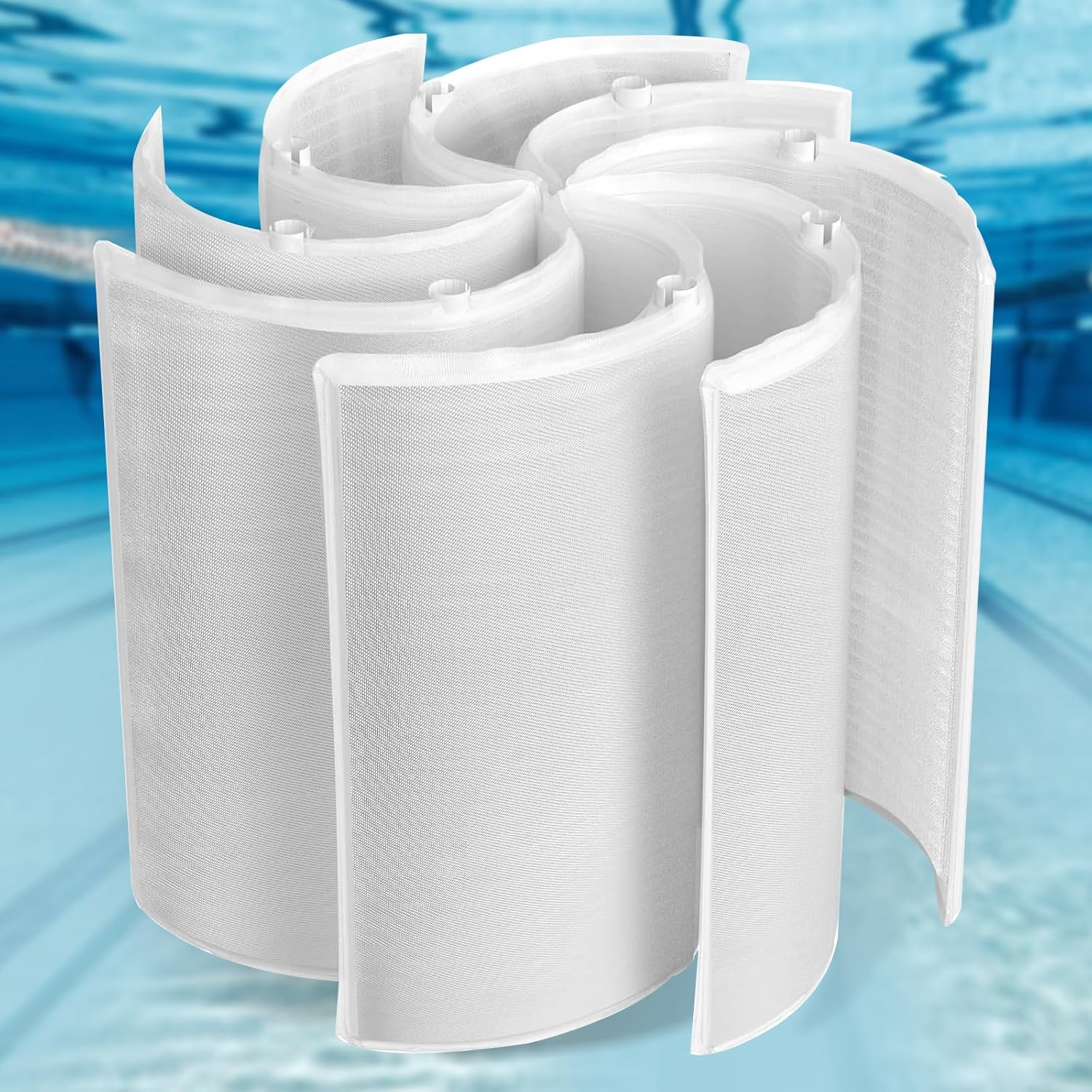 PFS2448-EC 48 sq.ft DE Grid Filter Replacement for Unicel: FS-2004, Filbur: FC-9540, 7 Full and 1 Partial Grids for Superior Pool Filtration, White