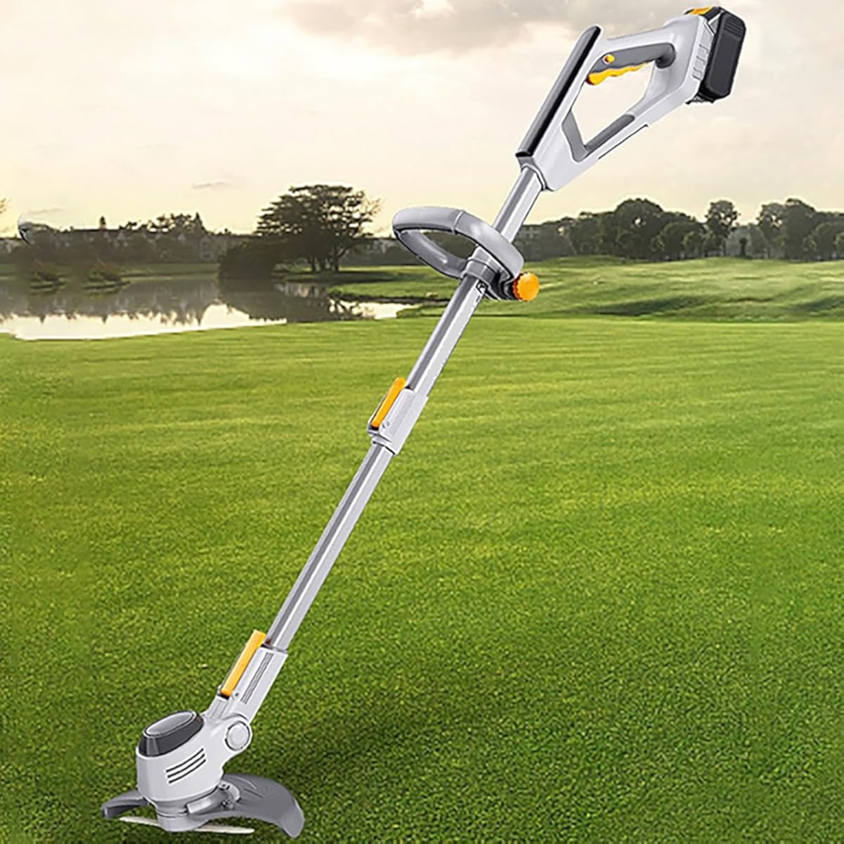 Portable Battery Power Rechargeable Handheld Lawn Mower - Electric Extended and Retractable Garden Greening Pruning Machine