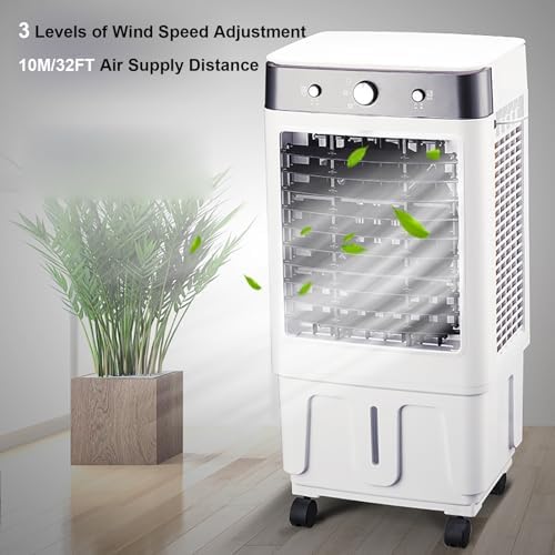 3800CFM Swamp Cooler with 8 Gal Tank, 4-in-1 Evaporative Air Cooler, 90° Oscillation, 3 Speeds, Windowless Air Conditioner for Indoor, Outdoor, Garage Use, 36 in