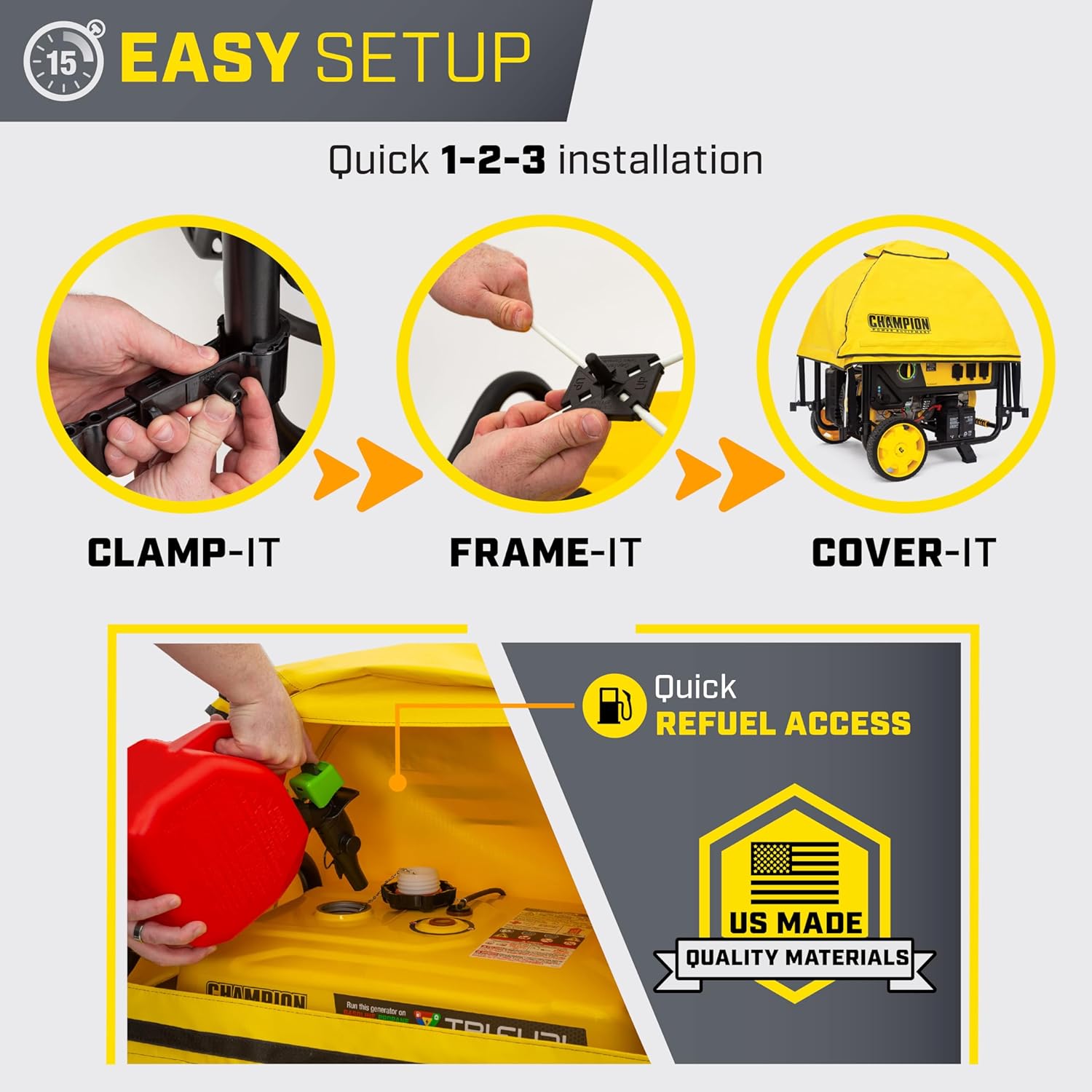 Champion Power Equipment 100376 Storm Shield Severe Weather Portable Generator Cover by GenTent for 4000 to 12,500-Starting Watt Generators