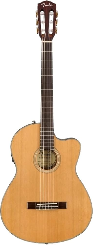 Fender CN-140SCE Thinline Concert Nylon String Acoustic Guitar, with 2-Year Warranty, Natural, with Case