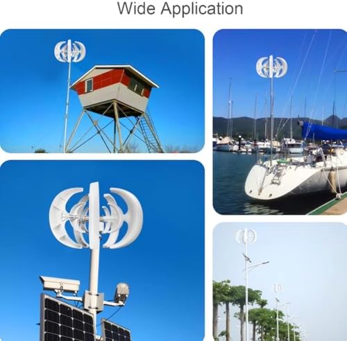 6000W Vertical Axis Wind Turbine Generator Kit - Eco-Friendly 5-Blade Horizontal Wind Turbine with Charge Controller for Low Wind Speeds (2M/S) - Energy Efficient Solution