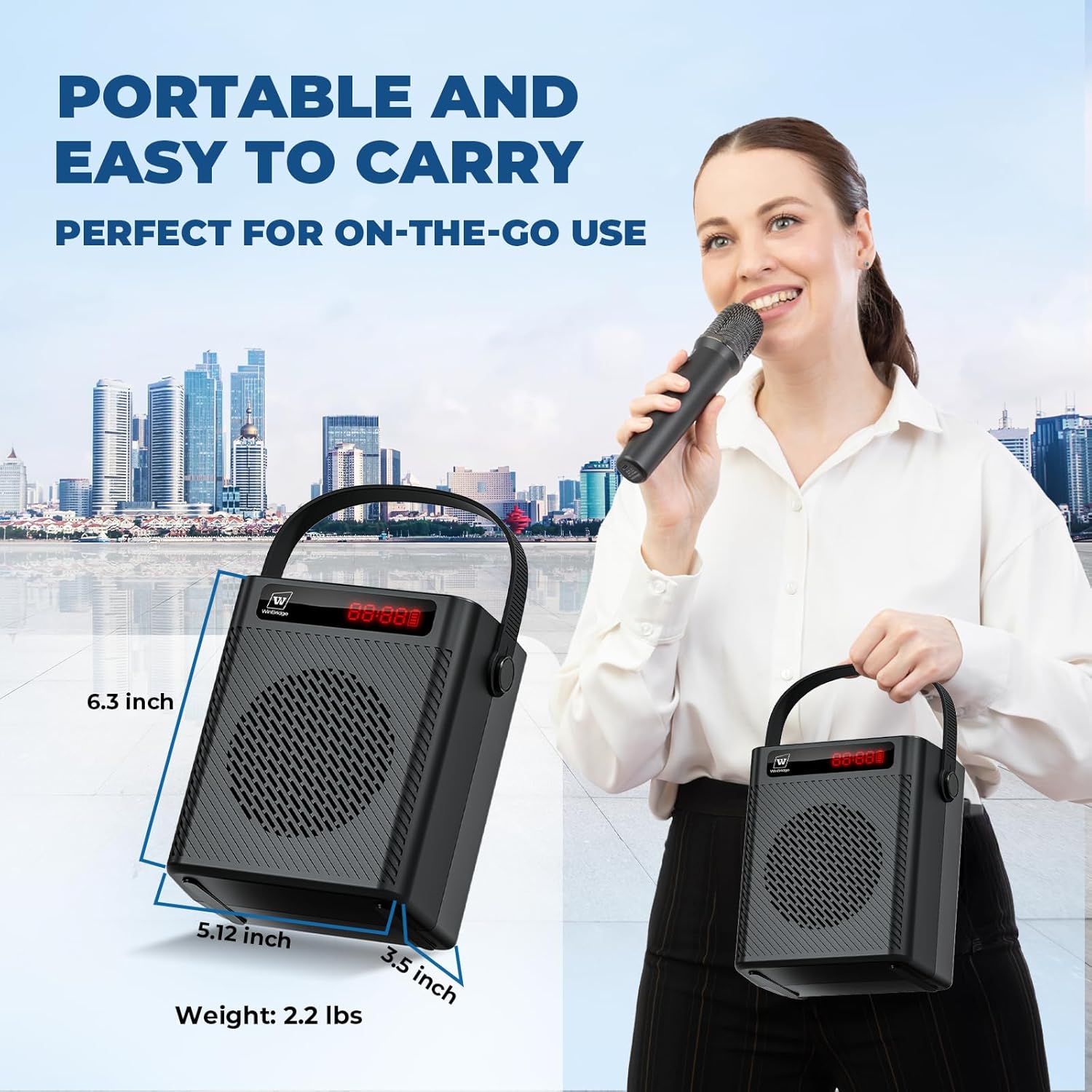 Voice Amplifier with Wireless Microphone & Speaker - Portable Mini Bluetooth PA System with Handheld Mic, 30W Ultra-Light Rechargeable Megaphone for Teachers, Speech & Outdoor Events - S93 Pro