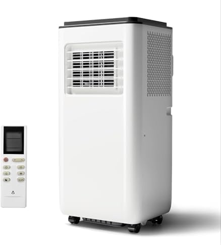 8,000 BTU Portable Air Conditioner - Cools Up to 200 Sq.ft, Quiet Sleep Mode, 3-in-1 Cool, Dehumidifier, Fan, Self-Evaporation, Digital Display & Remote Control