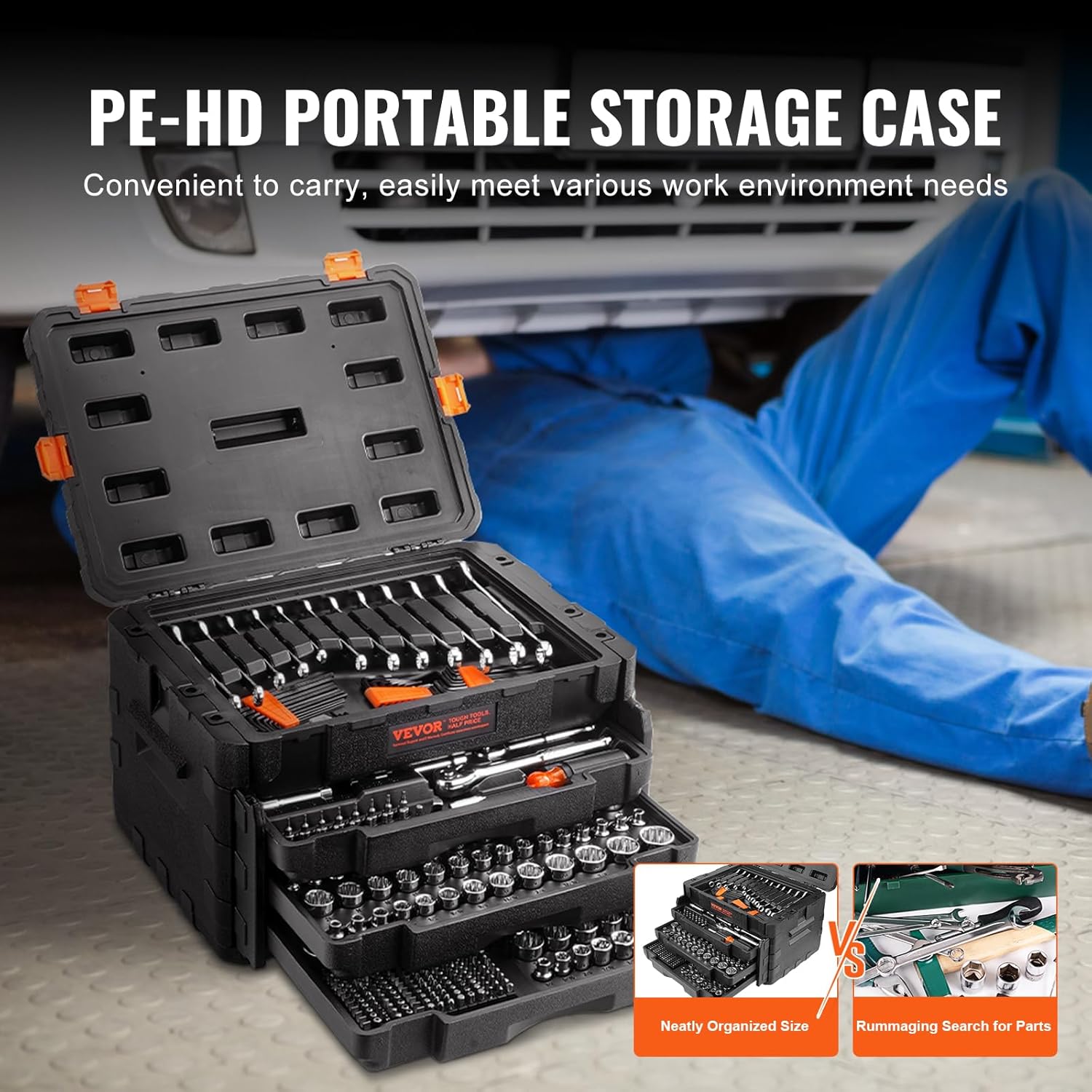 VEVOR Mechanics Tool Set and Socket Set, 1/4